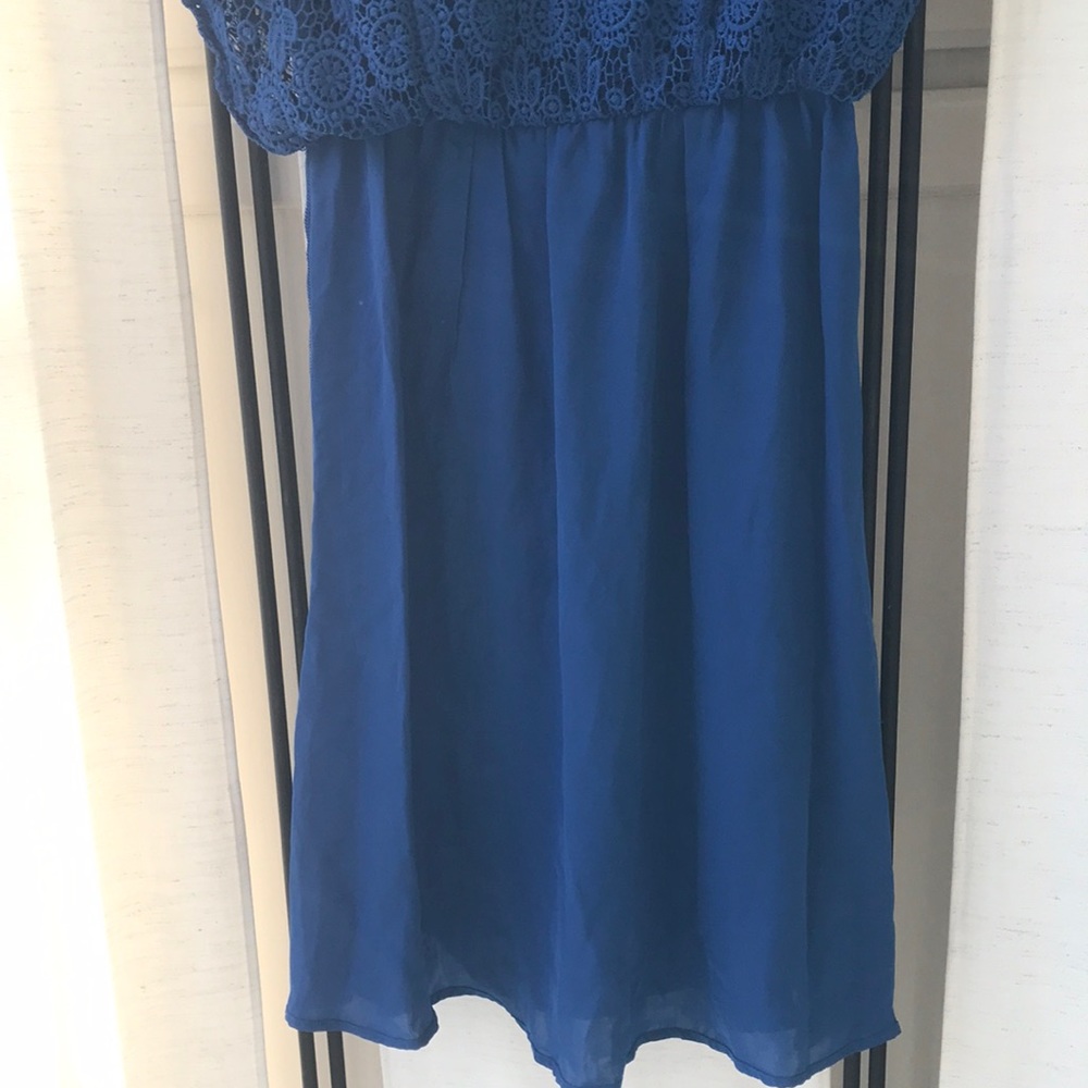 Lace dress w lining 10 Rich Royal Blue sleeveless formal ?NWT - Picture 9 of 12